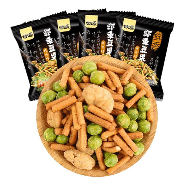 甘源虾条豆果烤肉味鲜虾味食品