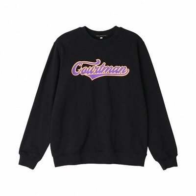 COURTMAN野球帝复古logo印花卫衣