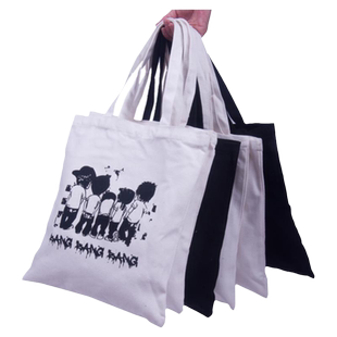 帆布袋定制男斜跨棉麻包大容量购物环保黑色手提女 单肩可印logo