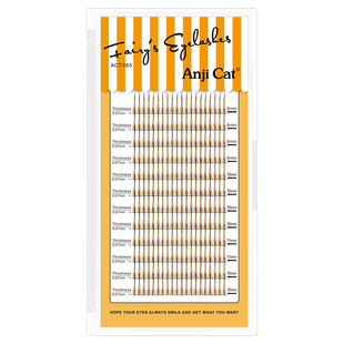 anjicat焦糖色A型睫毛仙女假睫毛棕色仙子单簇朵毛自然仿真混合装