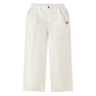 安奈儿童装女童裤子2025秋新款灯芯绒休闲保暖宽松直筒时尚长裤