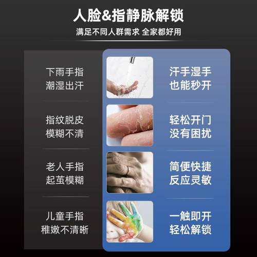 全自动指纹锁带监控人脸识别密码锁家用门锁电子锁智能门锁木门锁
