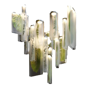 loft清吧绿植装饰吊灯酒店展厅餐厅包间亚克力植物艺术灯具定制