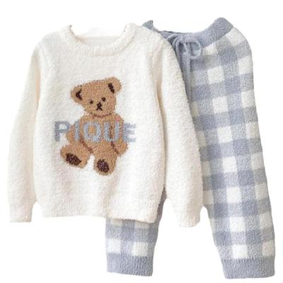 秋冬半边绒儿童睡衣家居服