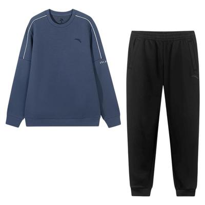 安踏运动套装男加绒加厚卫衣长裤