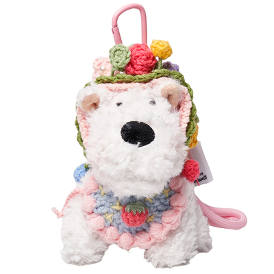 奥康簪花潦草狗包包挂件