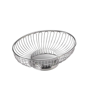 出口304不锈钢水果篮家用厨房收纳篮简约现代果盘客厅茶几置物篮