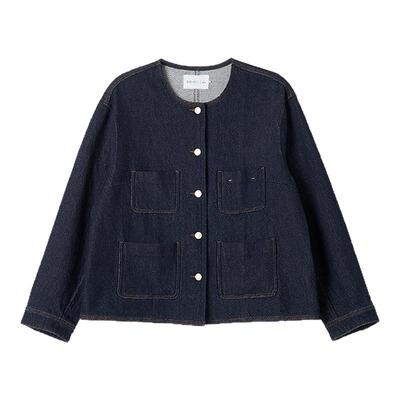 kleeklee重磅牛仔圆领外套