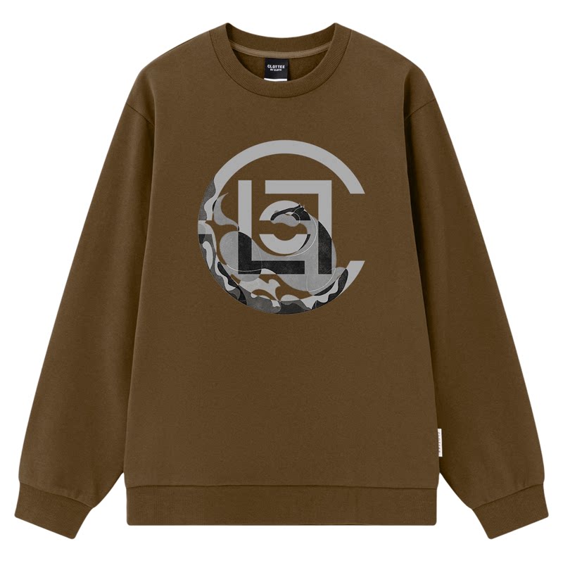 CLOTTEE复古骏马LOGO圆领卫衣