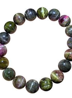 天然巴西猫眼碧玺手链单圈水晶女