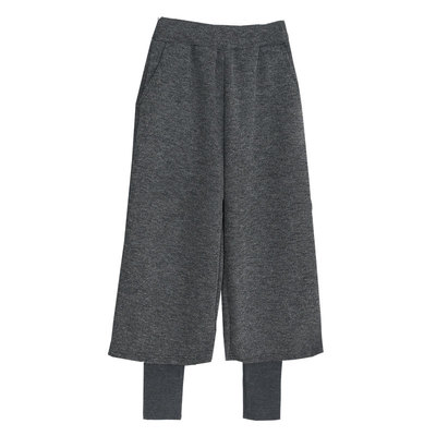 AKHG韩版高腰假两件八分裤女