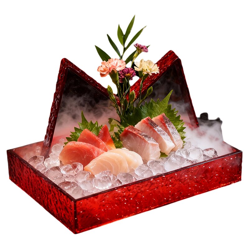 亚克力海鲜姿造冰盘摆盘火锅店
