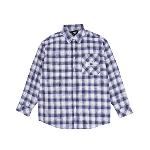 BOYLONDON春季英伦风中性百搭简约宽松格子衬衫长袖外套N21802