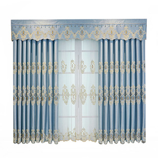 加厚欧式豪华绣花遮光成品窗帘布客厅卧室大气奢华窗帘纱帘落地窗