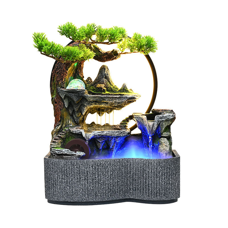 假山流水摆件循环水景招财