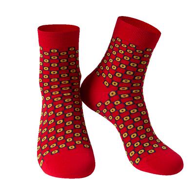 舒雅男士3A抑菌鸿运中筒袜3双装