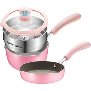 抗菌款 苏泊尔宝宝辅食锅婴儿不粘煎煮一体煮粥小儿童燃气灶 奶锅