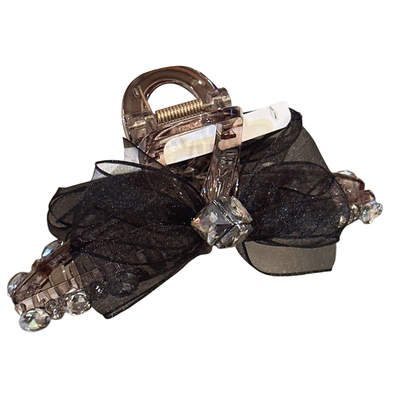 7.2韩国baket发饰方块水晶网纱蝴蝶结抓夹