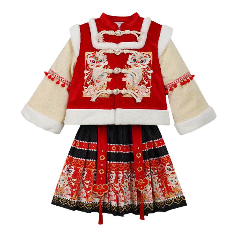 汉服女童唐装马面裙拜年服儿童