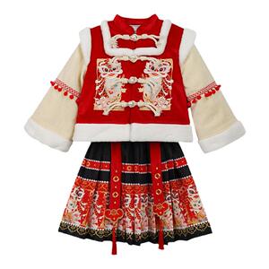 汉服女童唐装马面裙拜年服儿童
