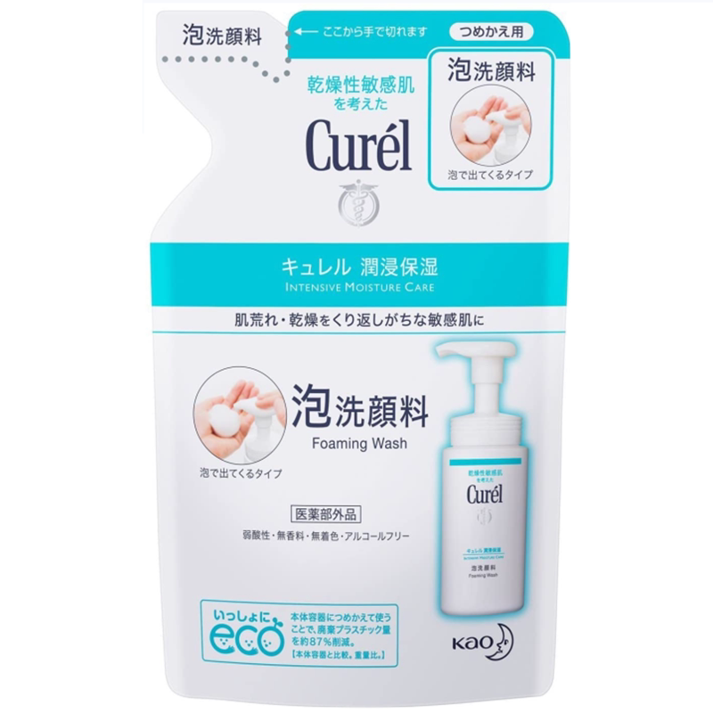 日本Curel珂润保湿洁面泡沫洗面奶氨基酸补充替换装130ml