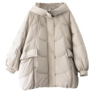 绿素棉 O版藏肉大码羽绒服中长款~胖mm180斤新国标90白鸭绒外套