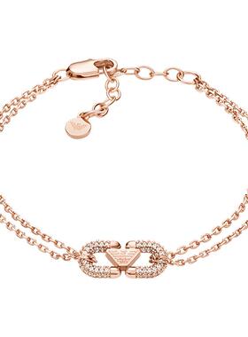 [新品]阿玛尼女士手链轻奢时尚气质双层鹰标首饰送女友礼物正品