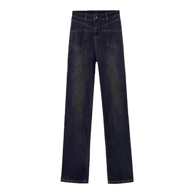 大码阔腿牛仔裤女2025新款秋冬季