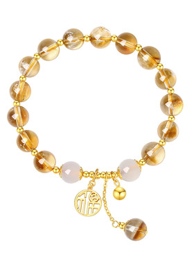 【生日礼物】周大生黄水晶手串女
