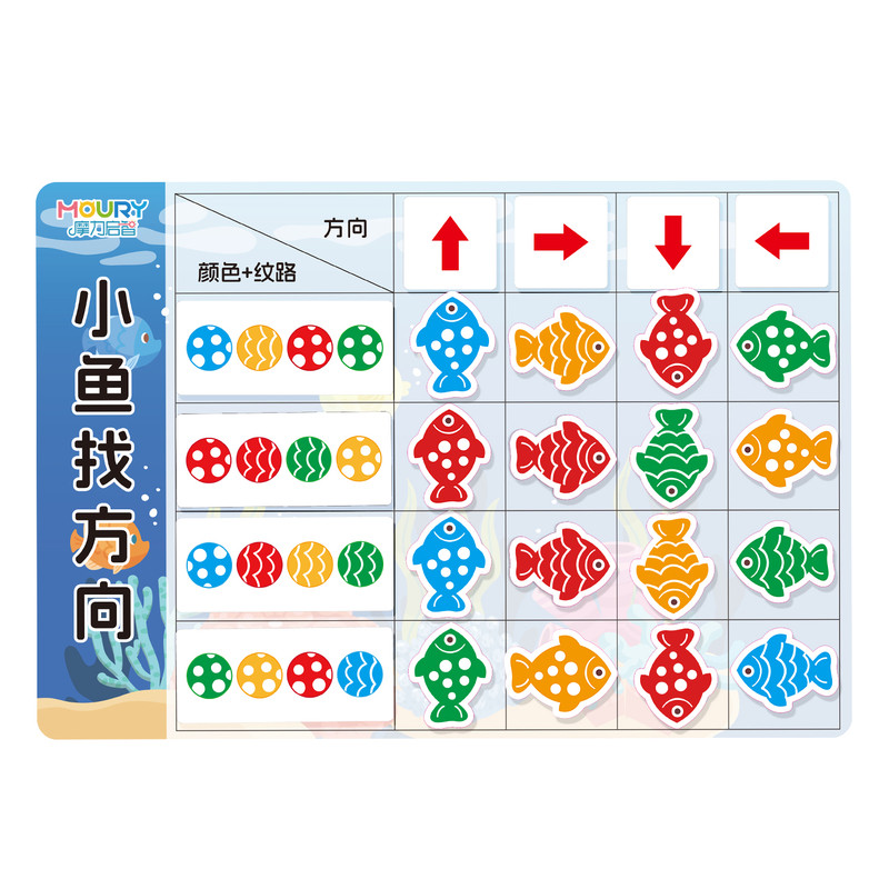 儿童观察力认方向颜色排序专注力启蒙幼儿园中大班益智区域玩教具