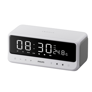 Philips/飞利浦 TAS3609无线蓝牙桌面音箱时钟闹钟音响插卡U盘