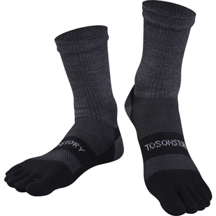 唐城故事五指袜男羊毛袜秋冬加厚男士跑步袜运动袜冬季保暖五趾袜