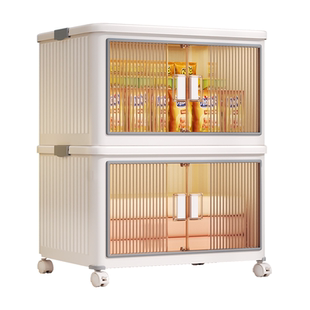 佳帮手新型前开式折叠收纳箱子大容量玩具零食衣服家用塑料储物箱