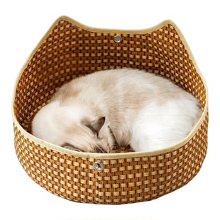 宠物猫秋千吊床猫吊篮猫吊篮睡觉编织防潮四季通用猫窝抓板悬挂式