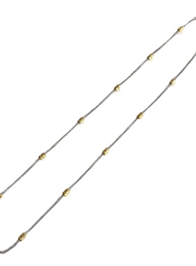 法式细款纯银素链斜纹车花珠十字链项链女夏季简约时尚锁骨链实拍