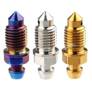 刹车卡钳用油嘴尖头排油螺丝碟刹顶泵上泵304不锈钢法兰帽m10堵油