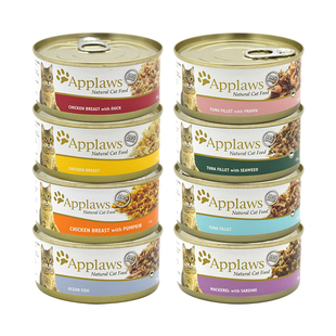 贝多芬宠物/英国Applaws爱普士天然猫罐拼箱156g*24 猫罐头包邮