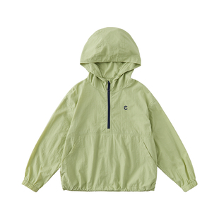 cicochild 2026年春季新款中大女童半门襟连帽外套防泼水轻薄上衣