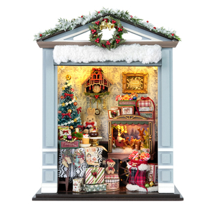 智趣屋diy小屋相聚欢乐颂新年姜饼屋手工拼装模型迷你建筑模型房