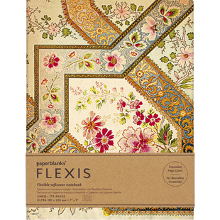 【剩1件库存】paperblanks佩兰克笔记本本子里昂白底小花日记本便携手账手帐本记事本学生文具文艺精致礼物