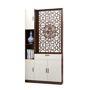 进门入户屏风隔断柜新中式置物架客厅现代实木正对大门双面玄关柜