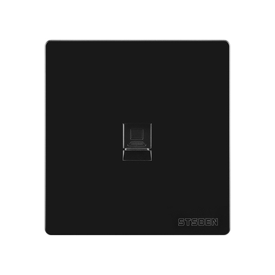 86型黑色六类网线插座千兆网络