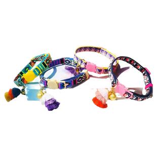 猫咪项圈猫链波西米亚可防窒息安全ins风可调节遛猫跨境装饰用品