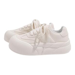 环球厚底德训鞋女款2025新款春秋女鞋配裙子百搭休闲增高小白鞋子