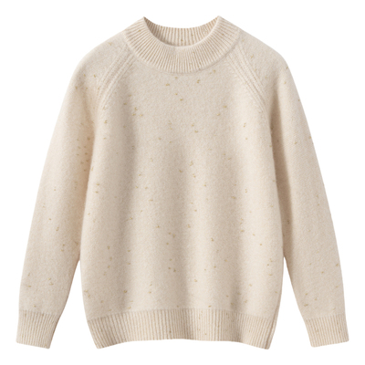 儿童100%纯山羊绒衫高领彩点毛衣