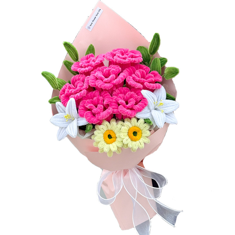 创意手工diy广志送美伢的花粉色同款diy扭扭棒玫瑰花束生日礼物女