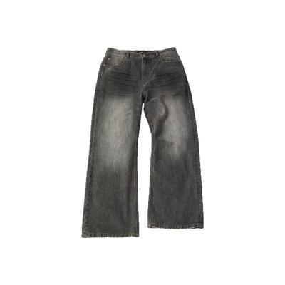 宽松微喇牛仔裤haonanhuang拉链