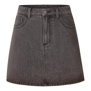 GCRUES商场同款复古高腰短款牛仔半身裙显瘦a字包臀裙G12C07A0462