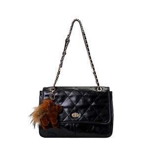 南风Chio2nd 冬影香榭链条包包女款黑色通勤百搭菱格单肩斜挎大包