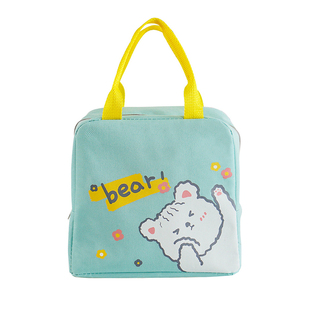 卡通小号拉链便当包袋子上班族带饭保温包 牛津布手提便捷饭盒袋
